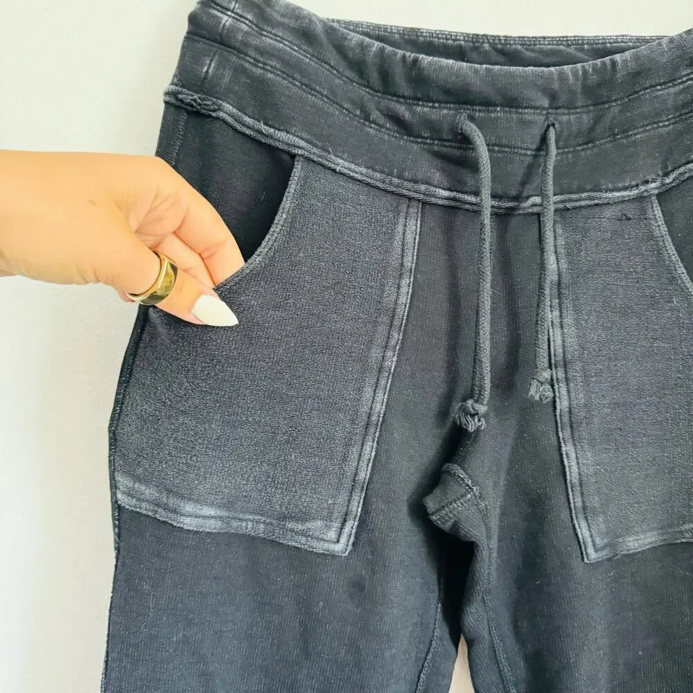 FP FREE PEOPLE MOVEMENT Acid Washed Black Grey Kyoto Leggings Sweats Pants S